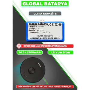 Global Batarya Homend Alex Laser 1282H Akıllı Robot Süpürge Bataryası 14.4V 3500MAH Li-Ion Pil (Ultra Kapasite)