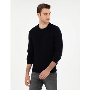 Pierre Cardin Erkek Açık Lacivert Slim Fit Bisiklet Yaka Triko Kazak 50281819-VR059