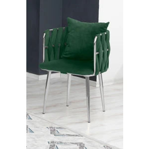 Sarmaşık Çay Seti Tekli Koltuk Sandalye Berjer Oturma Odası Kafe Antre Hol Ofis Krom Metal