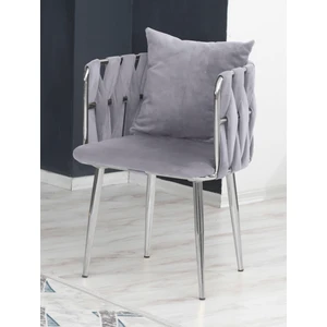 Sarmaşık Çay Seti Tekli Koltuk Sandalye Berjer Oturma Odası Kafe Antre Hol Ofis Krom Metal