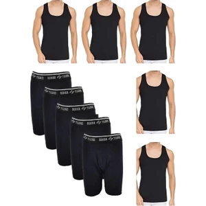 Erkek 5'li Takım Seher Yıldız 5 Boxer  Pamuklu Atlet Toplam 10 Parça