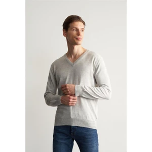 Mentality 3176 V Yaka Triko Basic A Gri