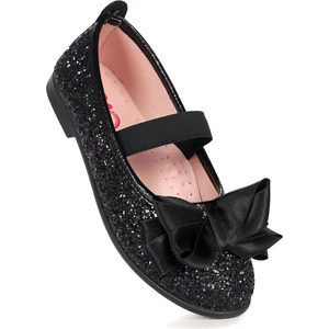 Kiko Kids Panı Cam Kırığı Fiyonk Lastikli Kız Çocuk Babet Ayakkabı