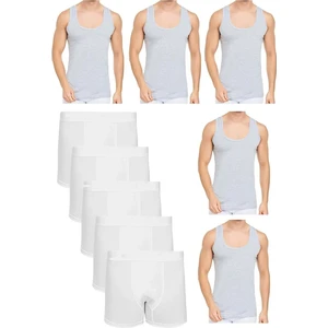 Erkek 5'li Kaliteli Pamuklu Likralı Boxer Atlet 5 Atlet 5 Boxer