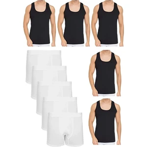 Erkek 5'li Kaliteli Pamuklu Likralı Boxer Atlet 5 Atlet 5 Boxer