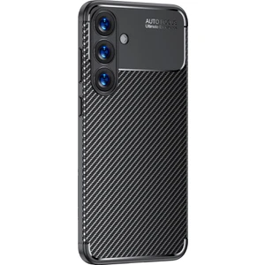 Samsung Galaxy S25 Plus Kılıf Negro Karbon Fiber Desen Silikon + Ekran Koruyucu