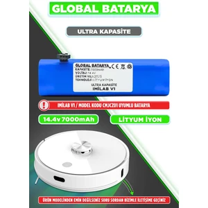 Global Batarya Imilab V1 Uyumlu Akıllı Robot Süpürge Bataryası 14.4V 7000MAH Li-Ion Pil (Ultra Kapasite)