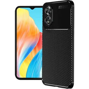 Oppo A60 Kılıf Negro Karbon Fiber Desen Silikon + Ekran Koruyucu