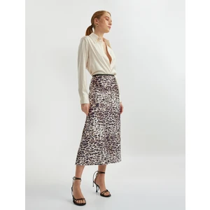 Midi Boy A Kesim Leopar Desenli Etek