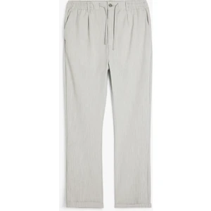 Katlamalı Paça Viskon Karışımlı Düğmeli Beli Bağcıklı Slim Fit Pantolon