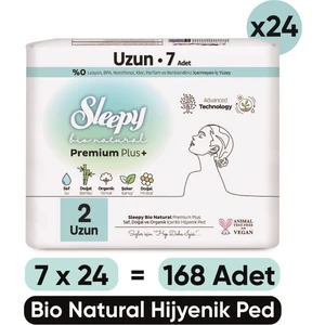 Bio Natural Premium Plus Hijyenik Ped Uzun 7X24 Ped (168 Adet)