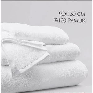 2 Adet Mega Boy Beyaz Otel Tipi Banyo Havlusu 100 x 150  cm  640GR.