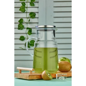 2 Litre Gümüş Kapaklı Borosilikat Cam Sürahi - Şık ve Sağlıklı Tasarım