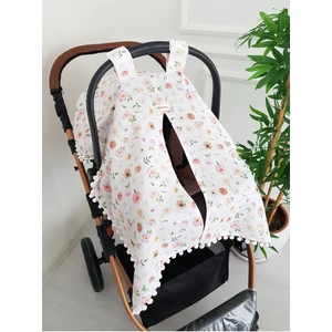 Çiçekli Ponponlu Puset Örtüsü