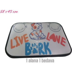 EZ&BER Aksesuar Kedi Köpek Evcil Hayvan Mama Paspası Beslenme Paspası 58x43cm