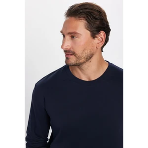 Unisex Relax Fit Rahat Kesim %100 Pamuk Bisiklet Yaka Lacivert Sweatshirt