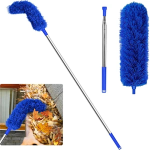 Oluk Temizleme Fırçası Teleskopik Uzatılabilir Direkli Çatı Aleti 8.2ft Koruyucu Temizleme Aleti Kolay Çıkarılabilir Yaprak, Mavi (Yurt Dışından)