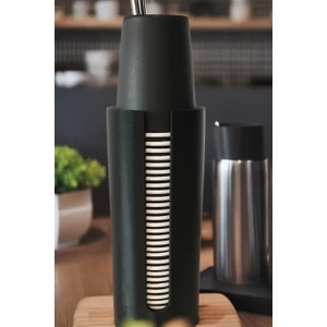 The Green Home Ofis, Ev, Cafe Için Şık Tasarım Tezgah Üstü Siyah Kırılmaz Karton Bardak Tutucu ve Dispenseri