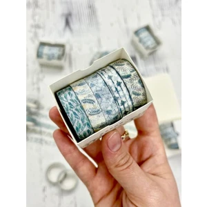 Yaprak Desenli Retro 5’li Washi Bant Set(5*2m)/Masking Tape/Desenli Bant/Bullet Journal//Defter Süsleme