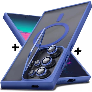 M.tk moveteck Samsung Galaxy S24 Ultra Kılıf Standlı Mat Magsafe Hassas Butonlu Metal Tuşlu Kamera Lens Hediyeli Kapak