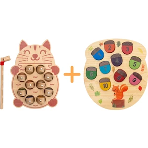 Montessori 3 Boyutlu Ahşap  Balık Tutma Oyunu + Montessori Ahşap Sincap Rakamları Öğreniyorum