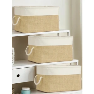 3 Lü Büyük Boy Jüt Dolap Içi Çamaşır Çocuk Odası Oyuncak Düzenleyici Katlanır Saklama Sepeti