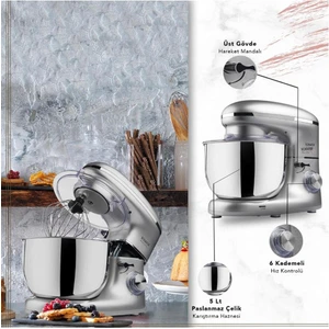 Prochef Xl Stand Mikser 5 Lt 6 Parça