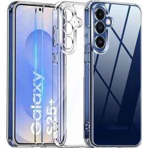 Samsung Galaxy S25 Plus Şeffaf Silikon Kılıf + Cam Ekran Koruyucu Seti (1 CAM 1 KILIF)