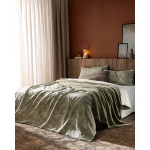 Viena Pamuklu Tek Kişilik Battaniye Seti - Haki