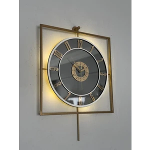 Işıklı Metal Duvar Saati - 46-60 Cm,  Aynalı Tasarım