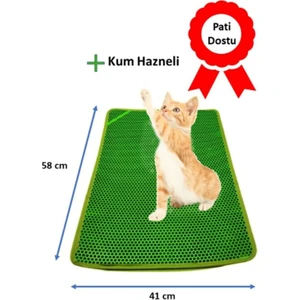 Kedi Tuvaleti Önü Elekli Paspas – Yeşil