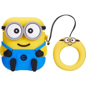 Kılıf Benim Airpods 4.Nesil Uyumlu Kılıf Gözlük Minion Sevimli Figürlü Silikon Kılıf