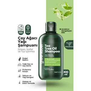 Green Label Çay Ağacı ve Makademya Özlü Tuzsuz Parabensiz Sülfatsız ve Silikonsuz DökülmeKarşıtı Şampuan 400 ML