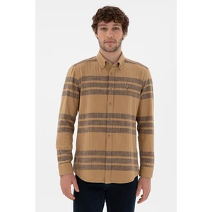 U.S. Polo Assn. Erkek Açık Haki Gömlek Desenli 50297491-VR183
