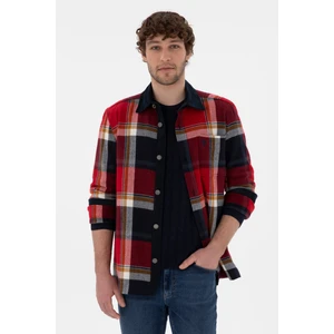 U.S. Polo Assn. Erkek Kırmızı Gömlek Desenli 50296540-VR030