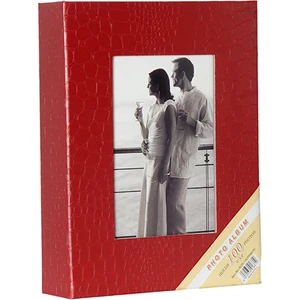 10X15 200 Lük Deri Desenli Fotoğraf Albümü Bordo