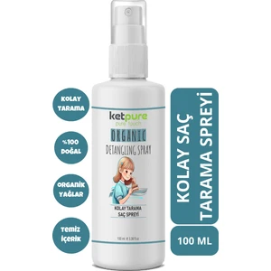 Doğal ve Organik Kolay Saç Tarama Spreyi – Çocuklar ve Yetişkinler Için Lavanta ve Hindistan Cevizi Yağlı Saç Açıcı Sprey 100 ml