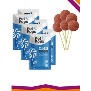 Pet Pops Lollipops Tavuk Ciğeri Yaban Mersini Dondurularak Kurutulmuş Kedi Köpek Ödülü Lolipop 6'Lı Lolipopu