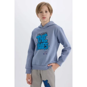 Kapüşonlu Baskılı Sweatshirt Erkek Çocuk D4354A8NS