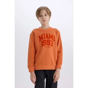 Erkek Çocuk Bisiklet Yaka Baskılı Sweatshirt D4350A8NS