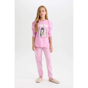 Kız Çocuk Pijama Takımı Baskılı Uzun Kollu Üst Uzun Alt D8191A8NS