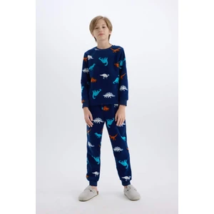 Erkek Çocuk Polar Pijama Takımı Dinazor Desenli Uzun Kollu Üst Uzun Alt D8784A8NS