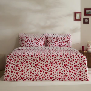 Karaca Home Amour Bliss  Pamuk Tek Kişilik Nevresim Takımı Kırmızı