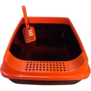 Chitto Elekli Açık Kedi Tuvaleti Kürek  - Kırmızı ** (Kürek Hediyeli)