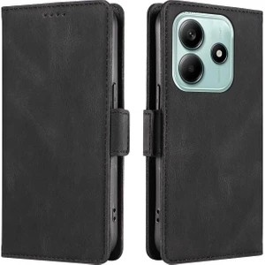 M.TK Moveteck Xiaomi Redmi Note 14 Kılıf 360 Tam Kaplar Deri Dokulu Kapaklı Cüzdan Standlı Kartvizitli Kopçalı Kapak Kartlıklı