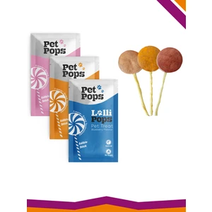 Pet Pops Lollipops Dondurularak Kurutulmuş Karışık Mix Lezzet Paketi Kedi Köpek Ödülü Lolipop 3'Lü Lolipopu