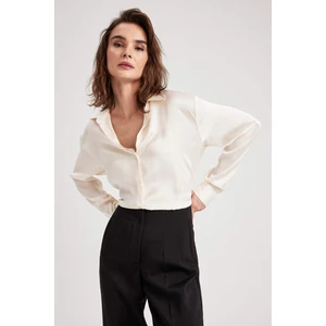 Regular Fit Basic Uzun Kollu Saten Gömlek Z2989AZ23SP