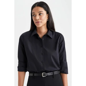 Oversize Fit Poplin Uzun Kollu %100 Pamuk Gömlek T8735AZ23AU