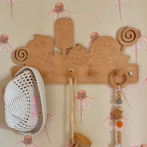 Doğal Ahşap Çocuk Odası Askılığı | Şık, Dekoratif,dayanıklı ve Doğal Tasarım Askılık DONDURMA-8001