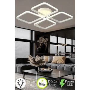 Novem  Modern Plafonyer Ultra Süper Beyaz Ledli Avize Beyaz Işık